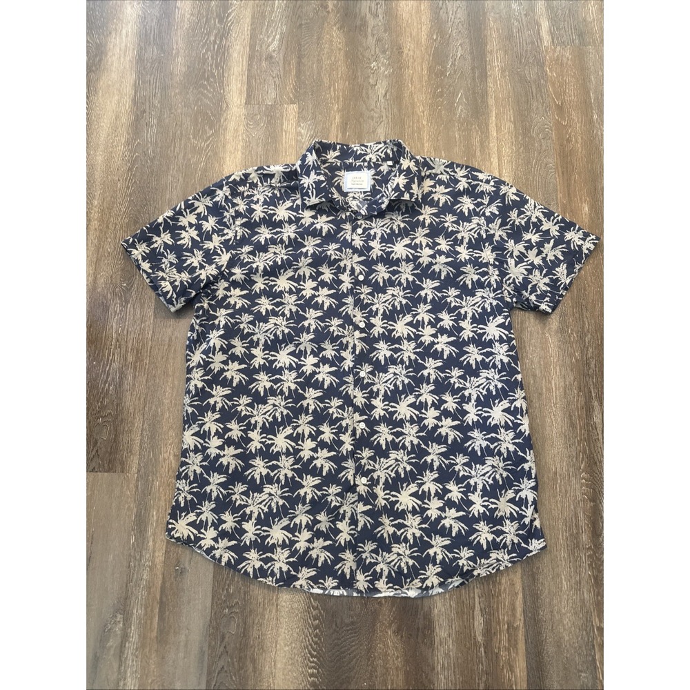 Codice Signature Men's 2XL Short Sleeve Shirt Blue Palm Tree Hawaiian